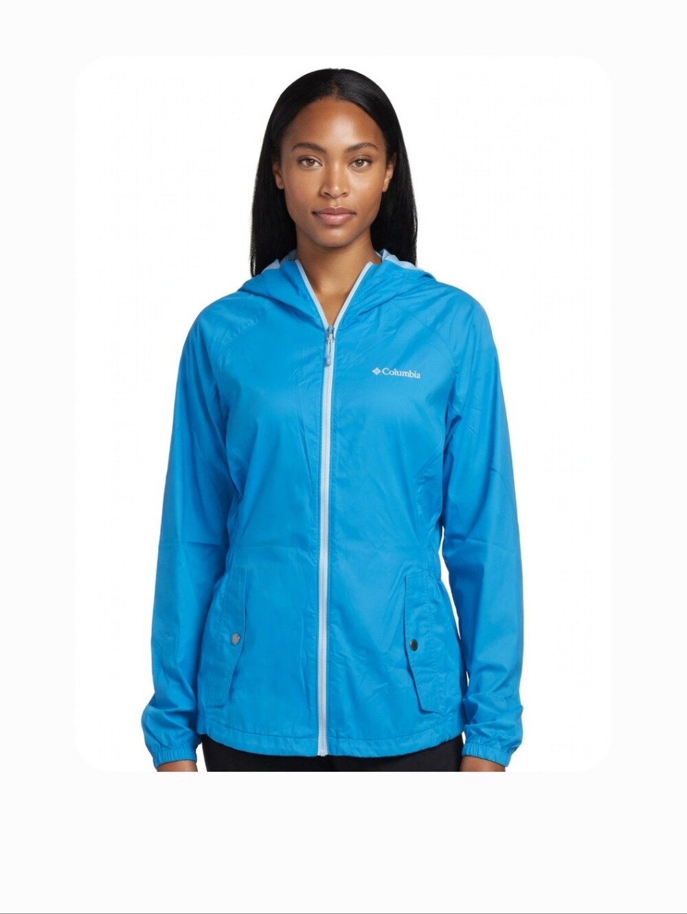 Columbia Women's Rain Hooded Lightweight Jacket Size MEDIUM Water Repelent Size